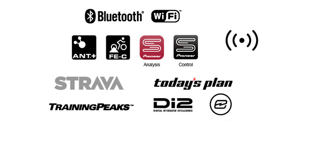 connection logos including bluetooth and wifi